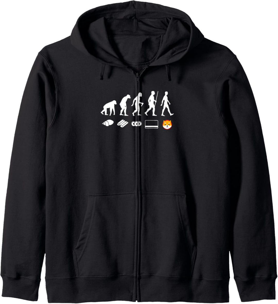 Evolution Shiba Inu to the Moon Coin Token Kryptowährung Kapuzenjacke