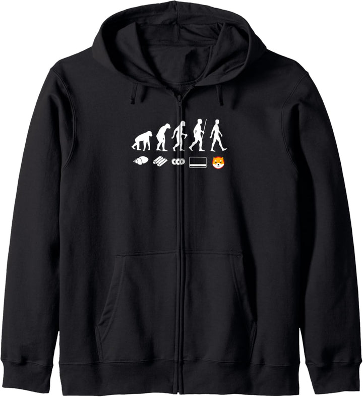 Evolution Shiba Inu to the Moon Coin Token Kryptowährung Kapuzenjacke