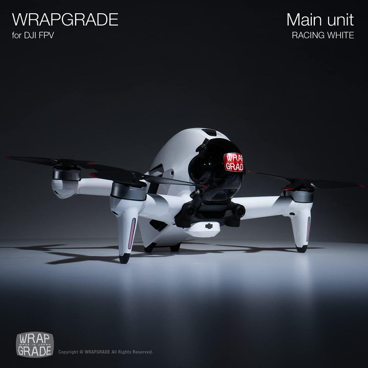 WRAPGRADE Skin Kompatibel mit DJI FPV (Racing White)