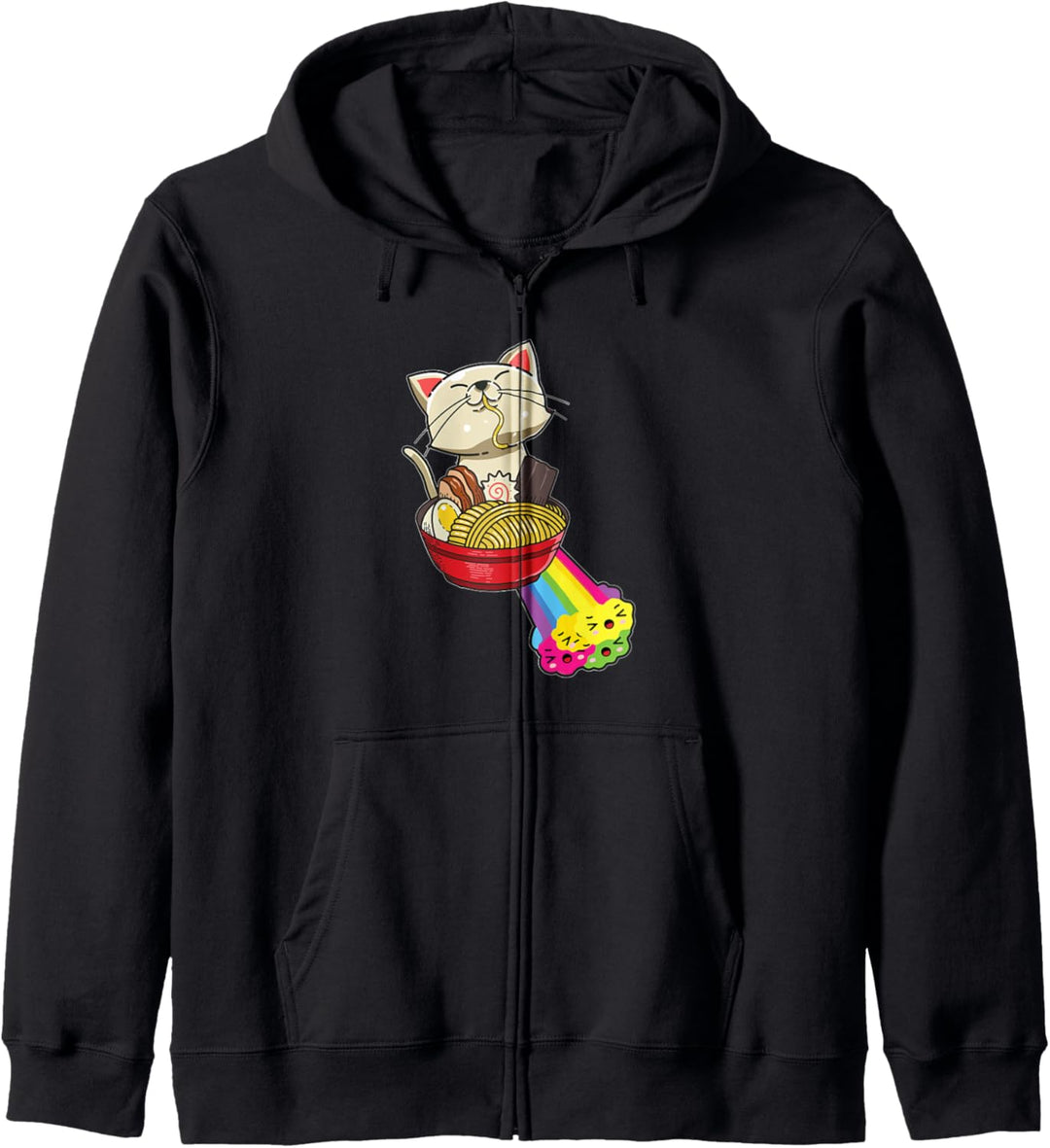 Farting Cat Kitten Japanese Ramen Noodle Cute Kawaii Anime Kapuzenjacke