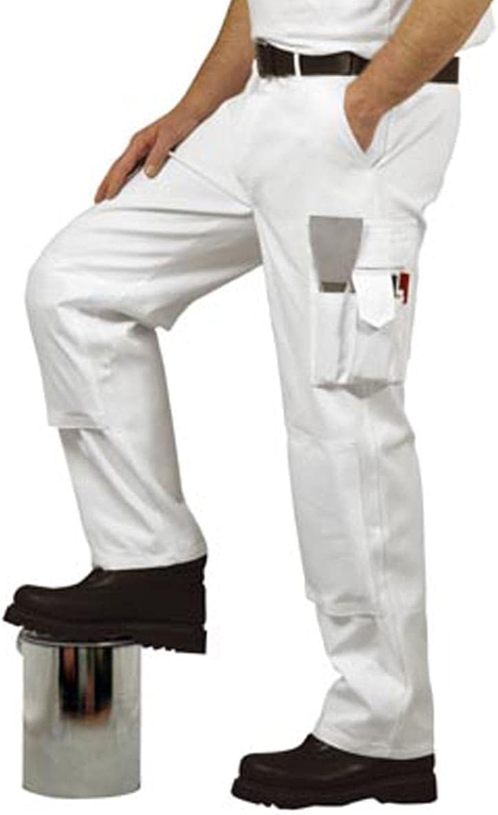 Painters Trousers, colorWhite talla Large L Weiss, L Weiss