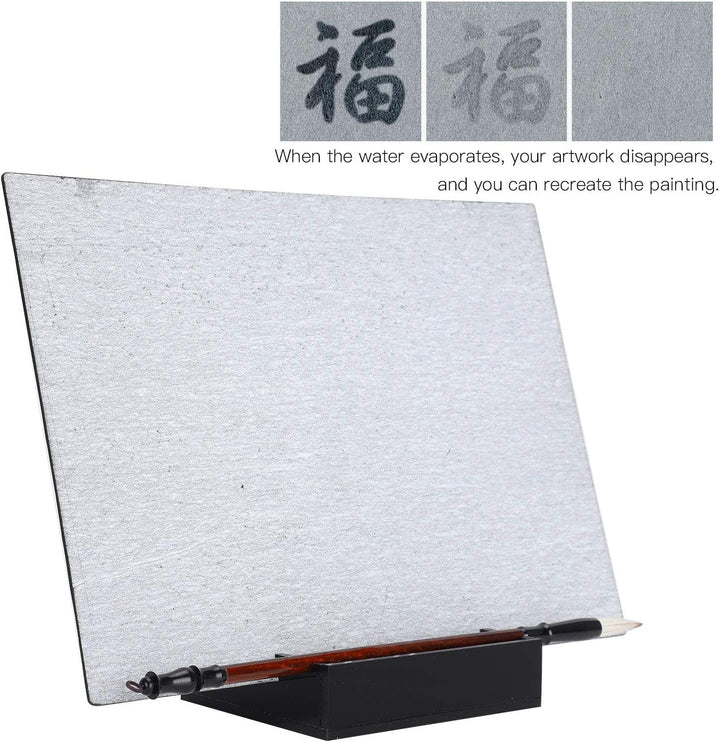Buddha Board Wasser-Schreibset – 300 X 215 Mm Grosser Zeichenblock mit Pinsel und Wasserbehälter Zum