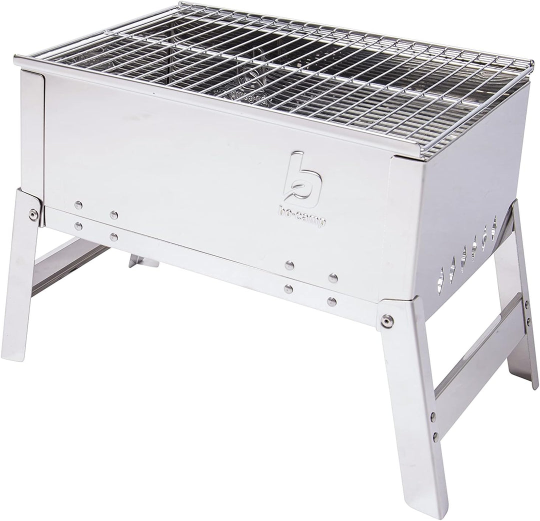 Bo-Camp Compact Deluxe Edelstahl Grill, Silber, 33 x 22,5 x 27,5 cm