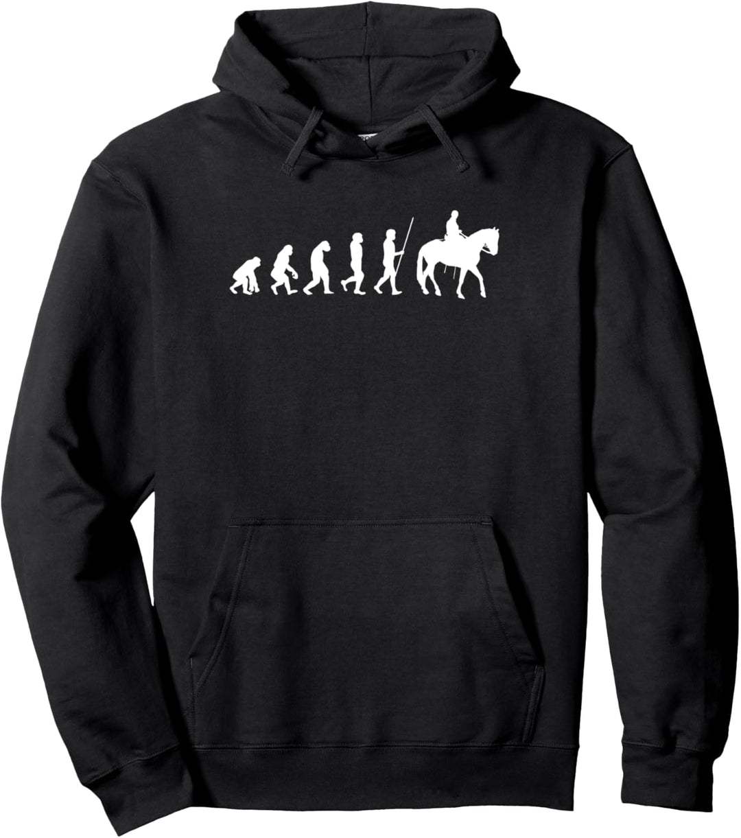Evolution Reiter | Lustiges Pferdefreunde Pferde Reitsport Pullover Hoodie