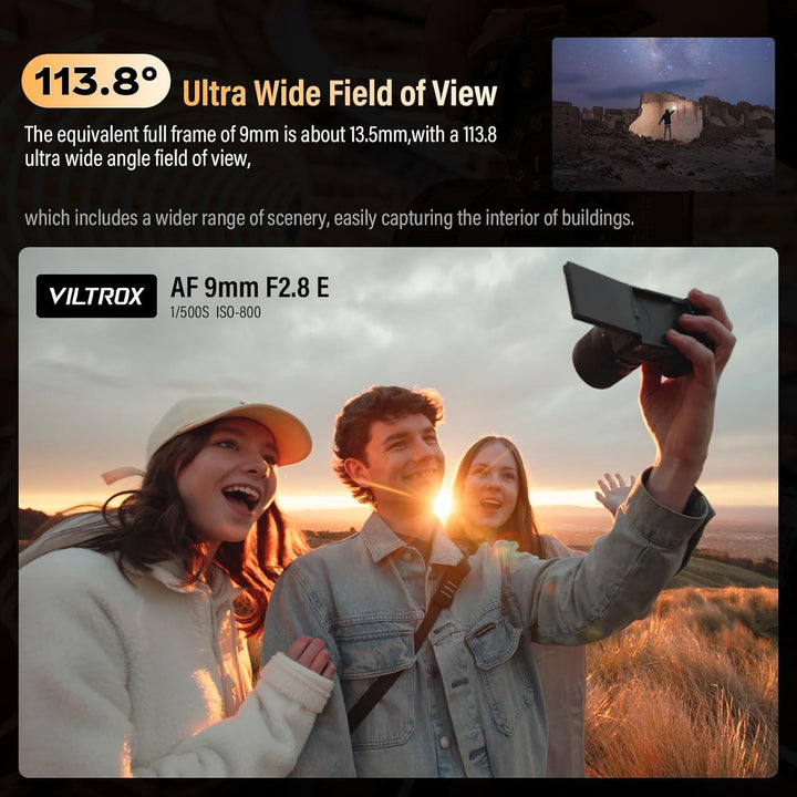 VILTROX 9mm F2.8 Air E Mount Kameraobjektiv Lens für Sony E APS-C Autofokus Ultraweitwinkelobjektiv