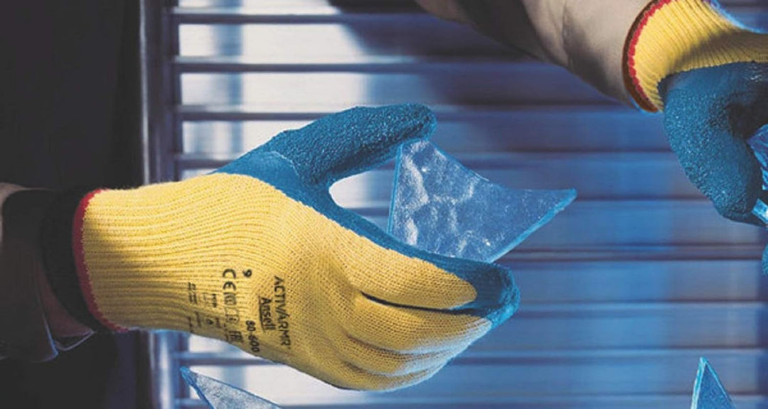 Ansell PowerFlex 80-600 Schnittschutz-Handschuhe, Mechanikschutz, Blau, Grösse 8 (12 Paar pro Beutel