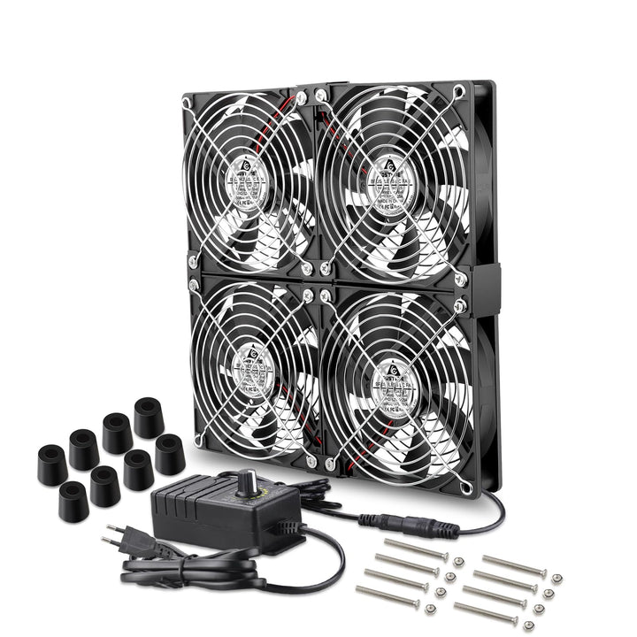 GDSTIME 4 x 120mm Lüfter 230V Dual 240mm Gehäuselüfter 220V PC Ventilator mit 4V-12V Einstellbare Ge