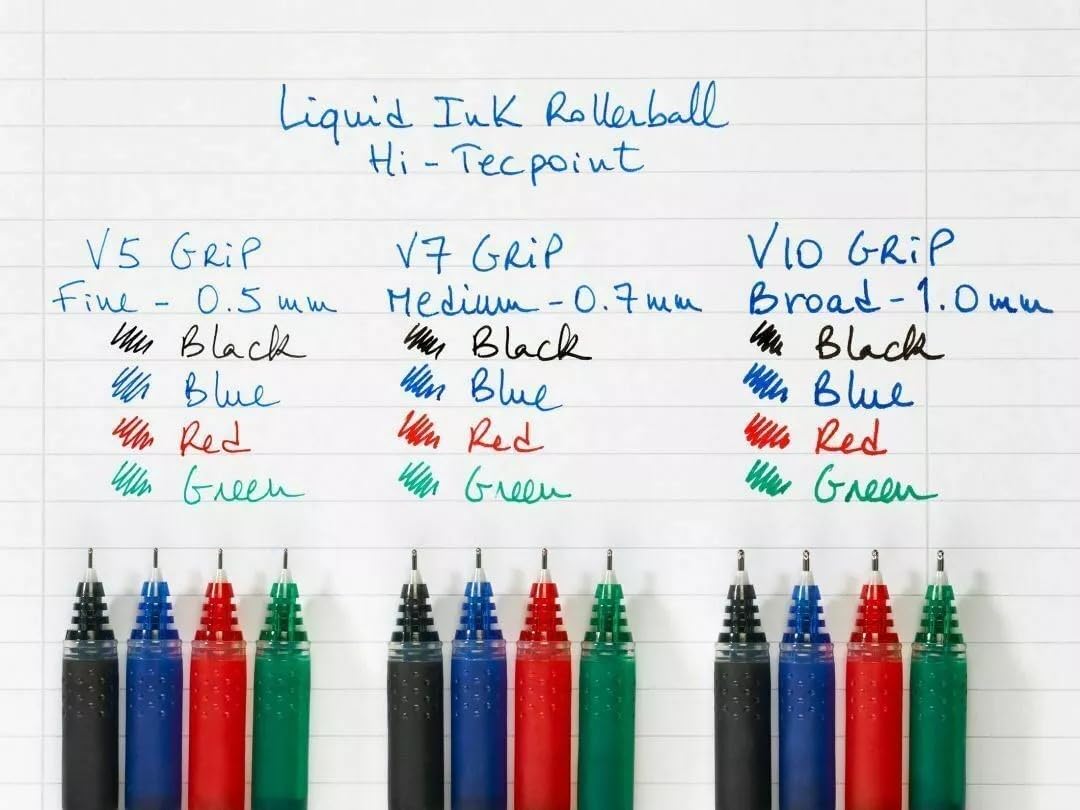 Pilot V5 Tintenroller gummierter Griff Nadelspitze 0,5 mm Schreibspitze 0,3 mm Strichbreite 12 Stück