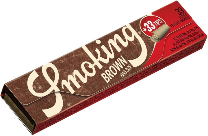 SMOKING 3593 Zigarettenpapier King Size Brown + Tips 33x24Bl.