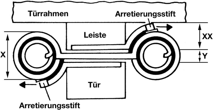 FRIDAVO 129A/29 Pendeltürband doppelt wirkend, Gr. 29, Edelstahl