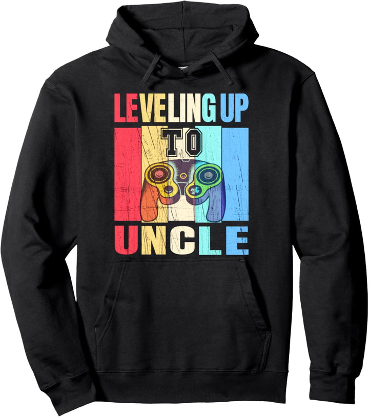 Promoted to Uncle Gamer Vintage Leveling Up to Uncle Pullover Hoodie