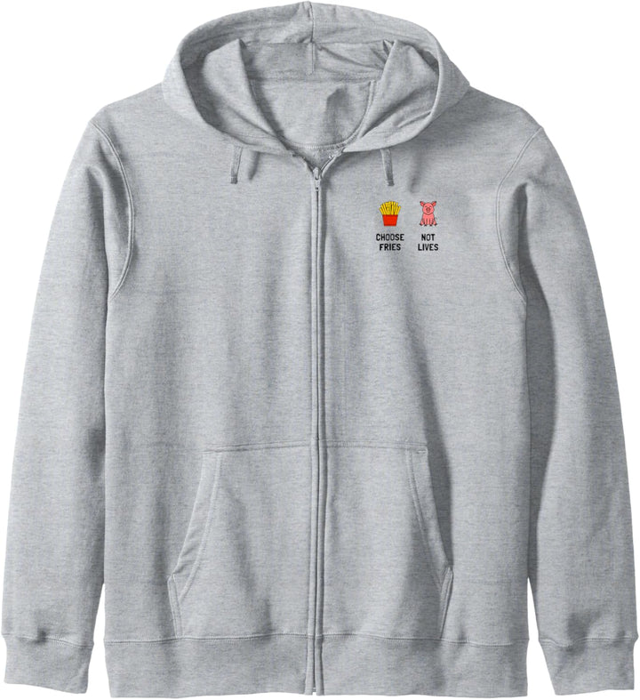 Choose Fries Not Lives Vegan Vegetarier Spruch Kapuzenjacke