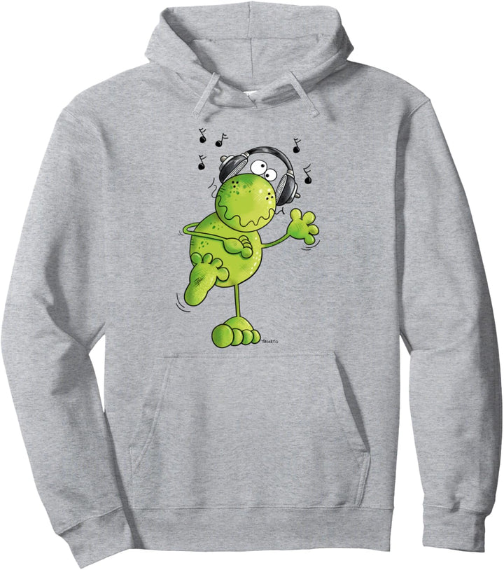 Frosch Mit Kopfhörern Tanzt Zur Musik I Fun Musik Comic Pullover Hoodie