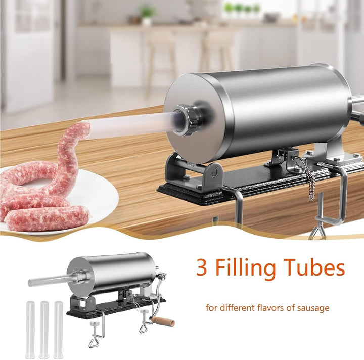 GIANTEX Wurstfüller 3,6L, Manuelle Wurstmaschine Wurstfüllmaschine, Wurstspritze aus Edelstahl, Wurs