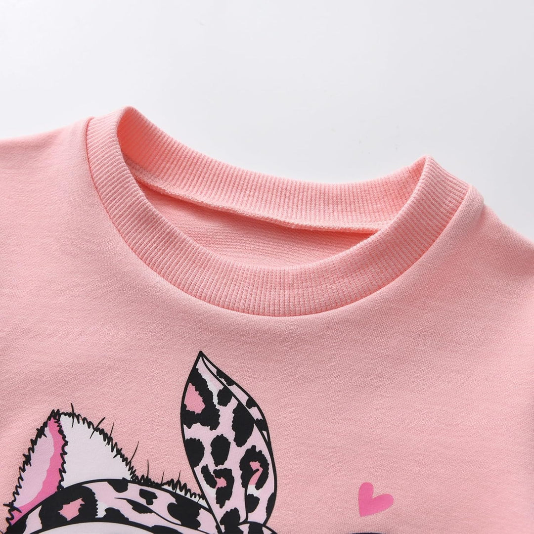 Derouetkia Kleinkind Baby Mädchen Sweatshirt niedliche Katze Druck + Hose für kleine Mädchen Outfit