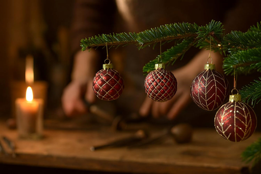 MC 12er Set edle Luxus Glas Weihnachtskugeln Ø 6cm Weihnachtsbaum Kugeln Christbaumkugeln Weihnachts