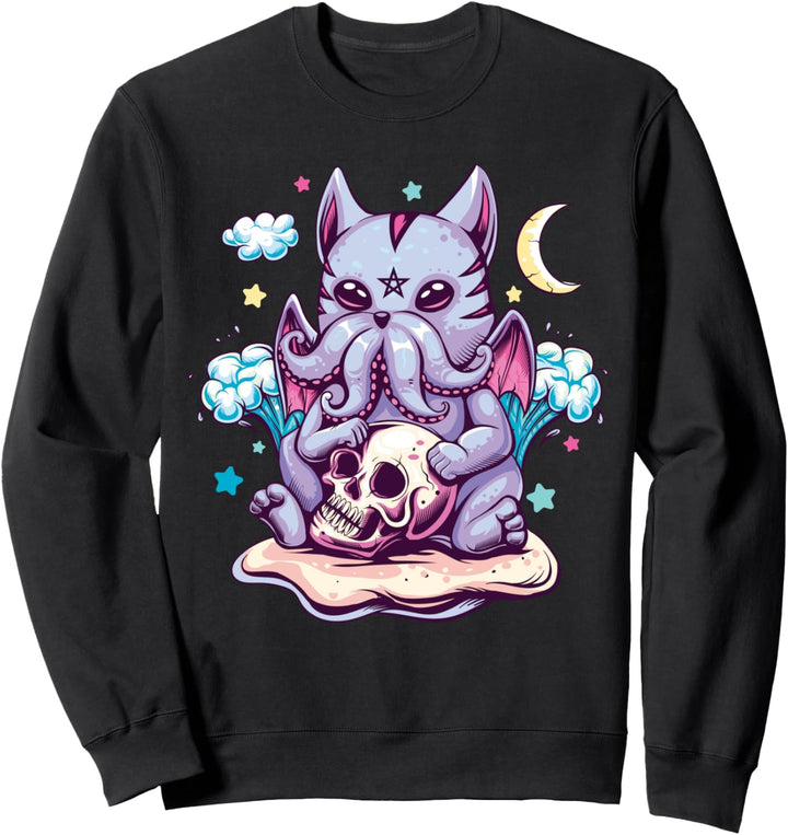 Kawaii Pastel Goth Cute Creepy Creature Skull Demon Menhera Sweatshirt