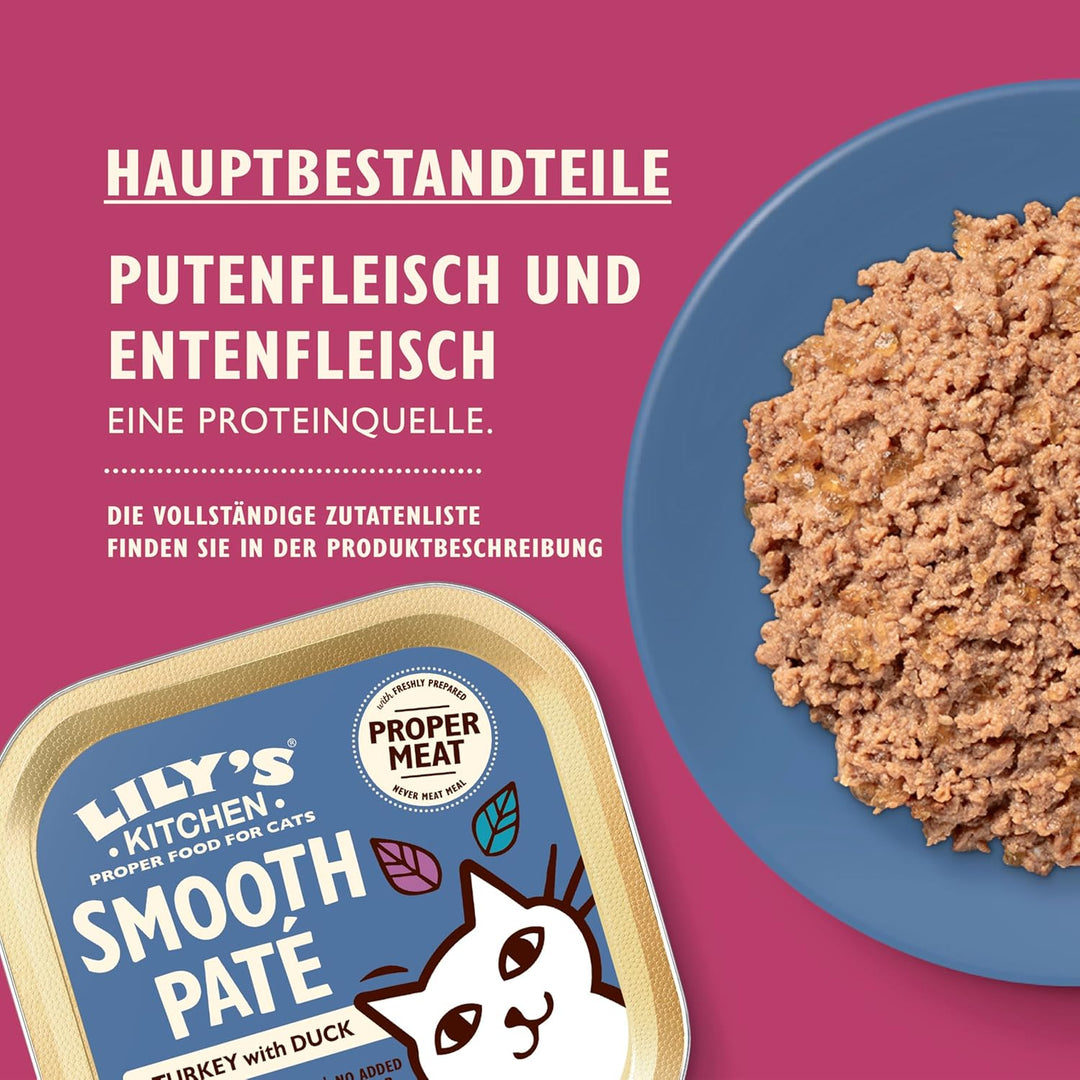 Lily’s Kitchen Vollwertnahrung Nass Katzenfutter für ausgewachsene Katzen 19 Schalen (19 x 85g) Gefl