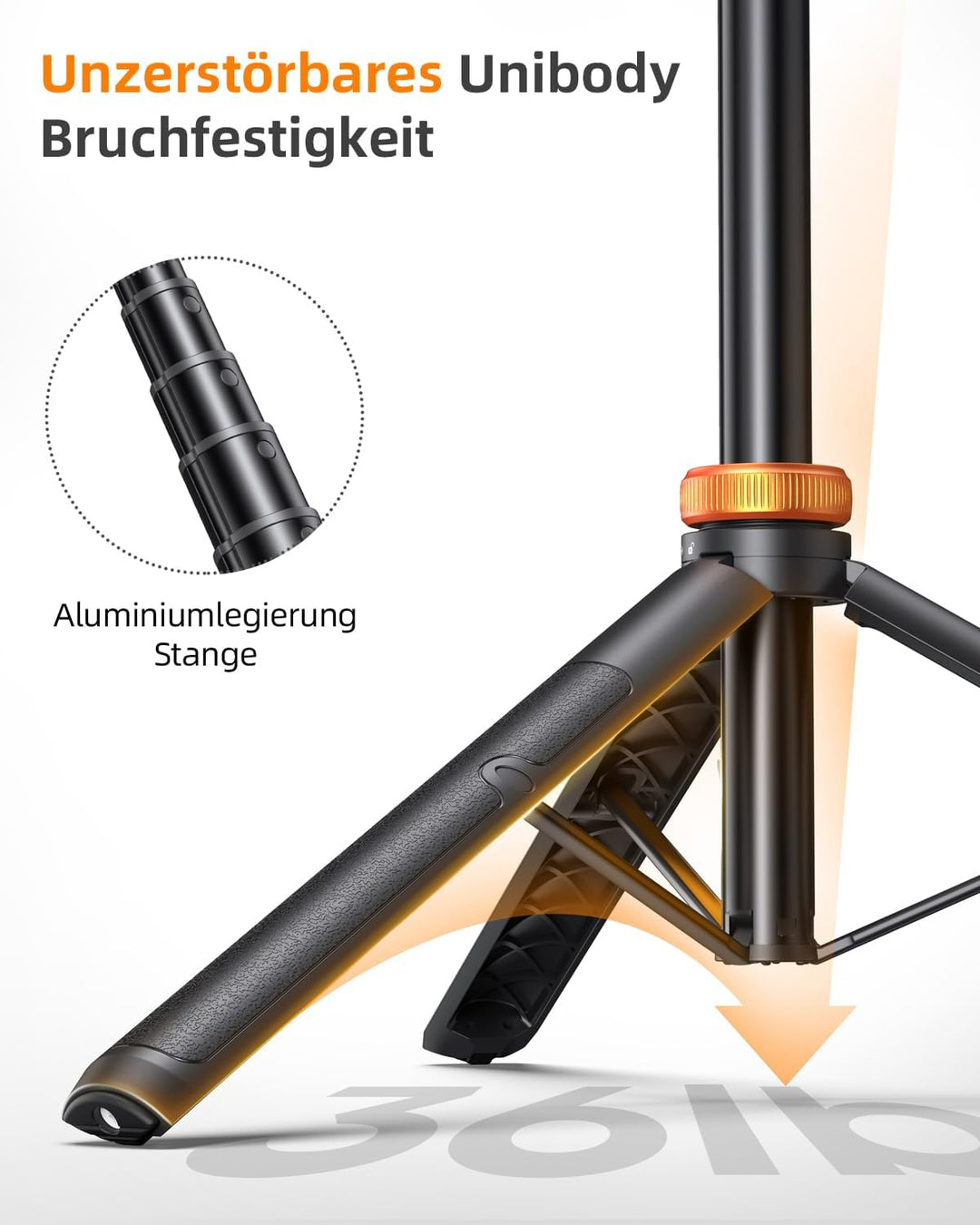 eucos Handy Stativ, Stativ für Smartphone und Selfie Stick mit Fernbedienung, 158CM Hochrobust Struk