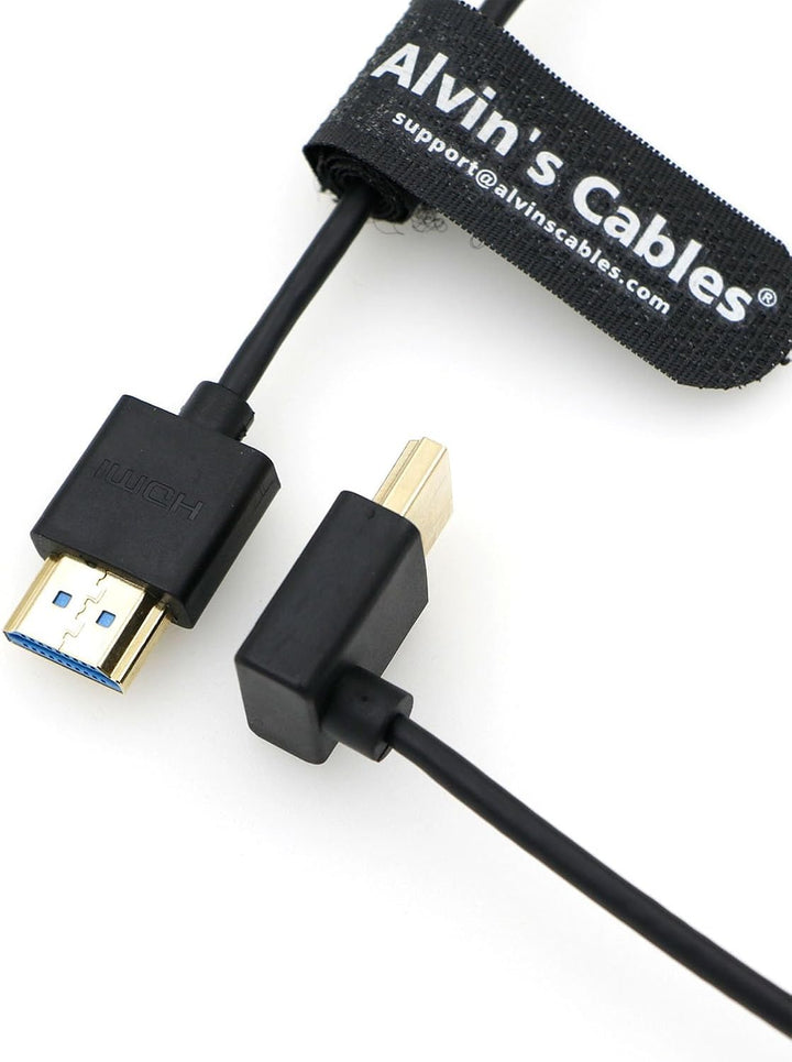Alvin's Cables HDMI 2.1 8K High Speed Slim HDMI Straight zu HDMI Right Angle Kabel für Atomos Ninja