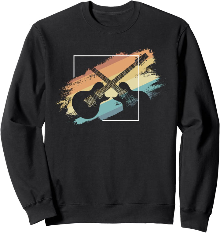 Electric Guitar Retro Vintage 80s Rock Music Player Musician Sweatshirt