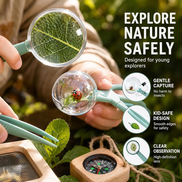 Entdecker Kit & Insektenfänger-Set, Kinder Abenteuer Entdecker Bug Set Insektenbeobachtungskäfig aus