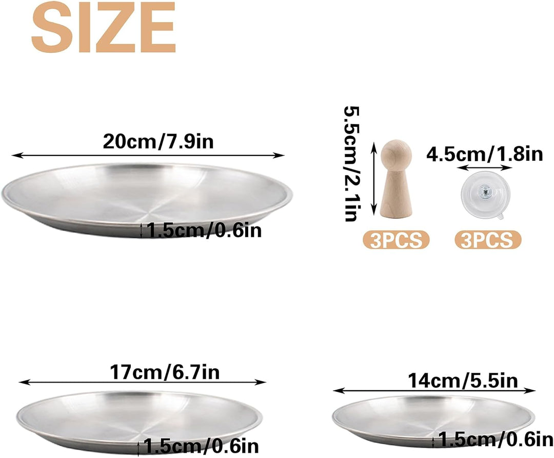 3 Sets Runde Töpferformen für Keramik mit Holzgriff &amp; Edelstahlbasis (14/17/20 cm) Slump Formen Ton-