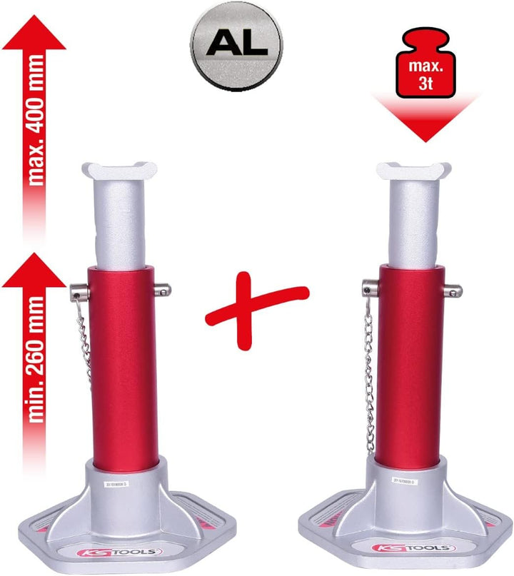 KS Tools 160.0315 Aluminium-Unterstellbock-Set, 2-tlg.