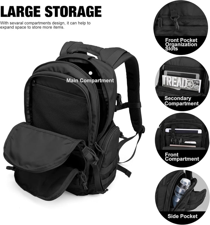 Mardingtop 25L/40L Taktischer Rucksack Herren Wanderrucksack mit MOLLE-System Militär Rucksack mit Y