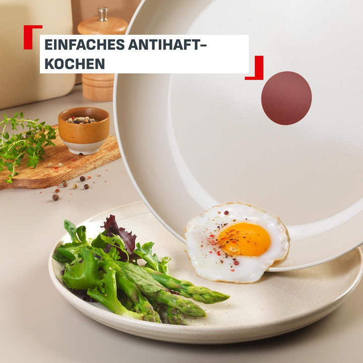 Tefal Reflect On 3-tlg. Pfannen-Set, 20/24/28 cm, keramische Antihaftbeschichtung, recycelter Alumin