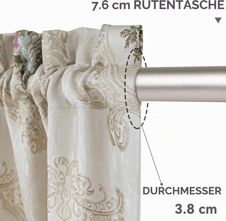 TOPLUXE Vorhänge für Fenster, Damastvorhänge 132x213cm für Schlafzimmer Wohnzimmer Küche, 2 Paneele