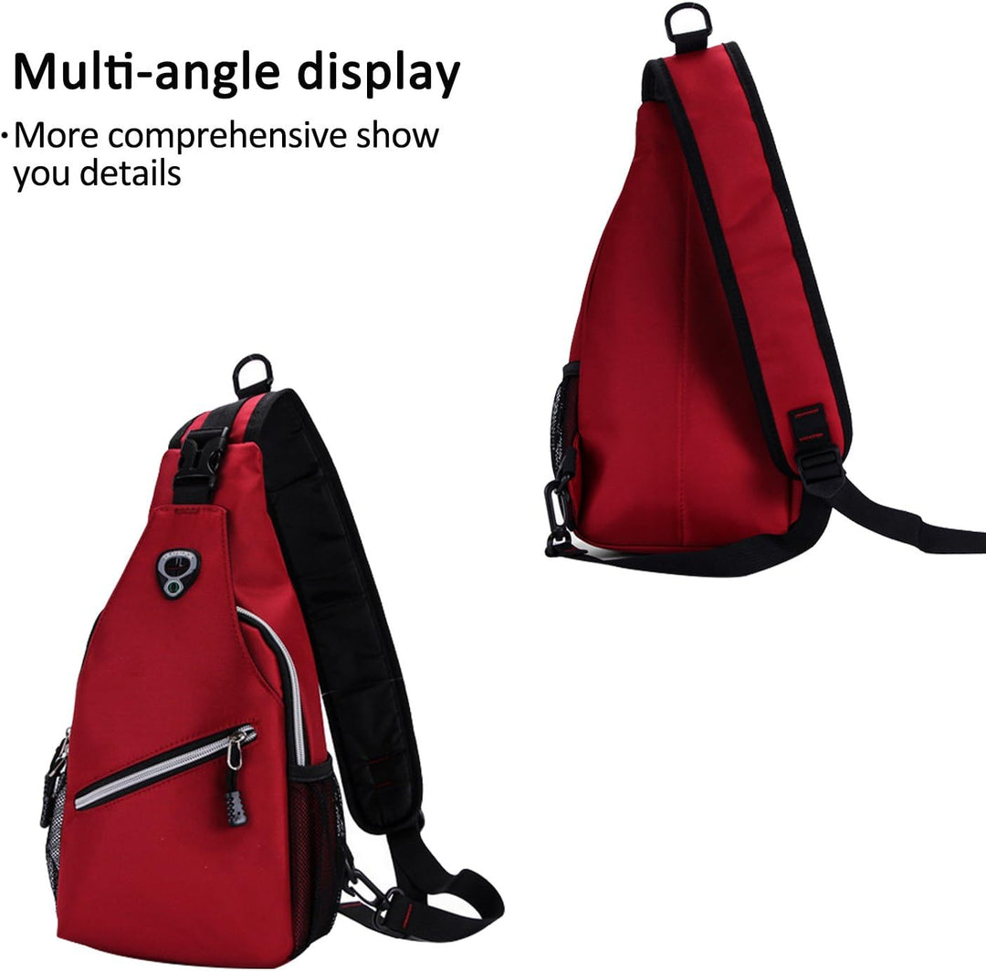 FANDARE Sling Bag Umhängetasche Messenger Bag Hiking Bag Crossbody Bag Rucksack Polyester Rot, Rot
