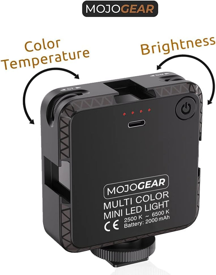MOJOGEAR W64 Multi Color Mini LED Lampe für Smartphone und Kamera