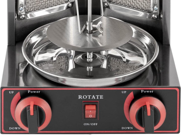 Dönergrill, Tischgrill Vertikale Broiler Gaskochmaschine, Shawarma Gyro Grill, 3000W 2 Brenner Gas E