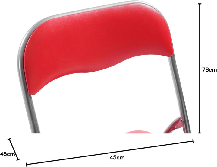 CLP 4er Set Klappstuhl Felix Gepolstert I Küchenstuhl Mit Metallgestell I Kunstleder PVC Sitz Gepols
