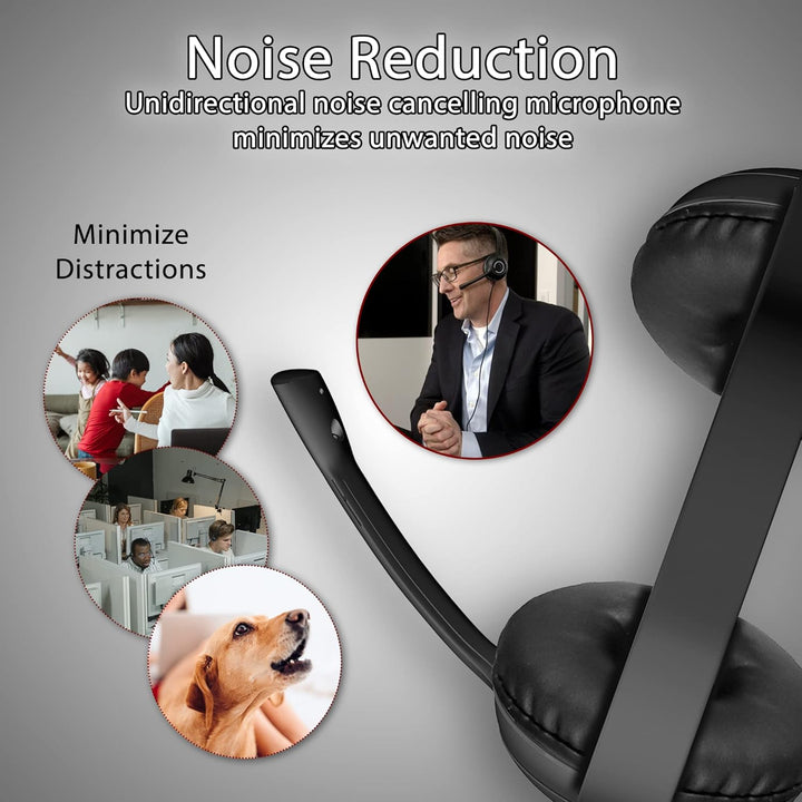 Cyber Acoustics Stereo-Headset mit USB- oder 3,5-mm-Anschluss (AC-5812), USB-Steuermodul, Verstellba