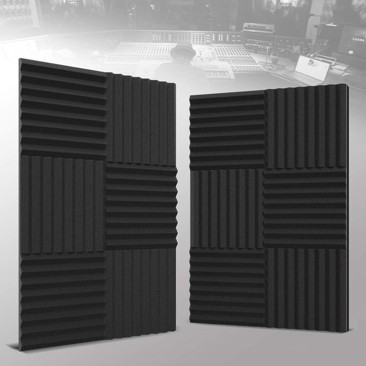 12 Stück selbstklebende Akustikplatten, 2,5 x 30,5 x 30,5 cm – Akustikschaumstoff – Studio-Schaumsto