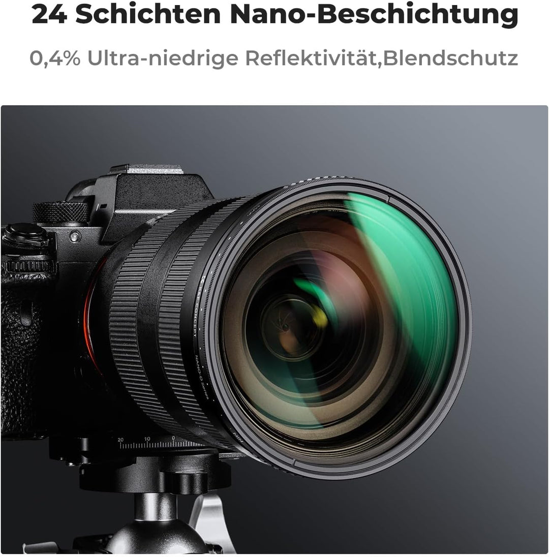 K&amp;F Concept D-Serie Variabler ND Filter ND3-ND1000 Graufilter 52mm(1.5-10 Blendenstufen), 52mm