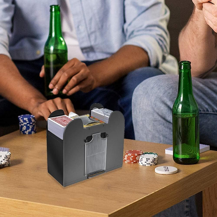Automatischer Kartenmischer für 4 Decks - USB-C & Batteriebetrieb, Elektrischer Kartenschlucker für