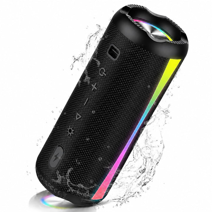 Bluetooth Lautsprecher, 2026 Musikbox Bluetooth 5.4 mit RGB Lichter, Tragbarer Lautsprecher Freispre