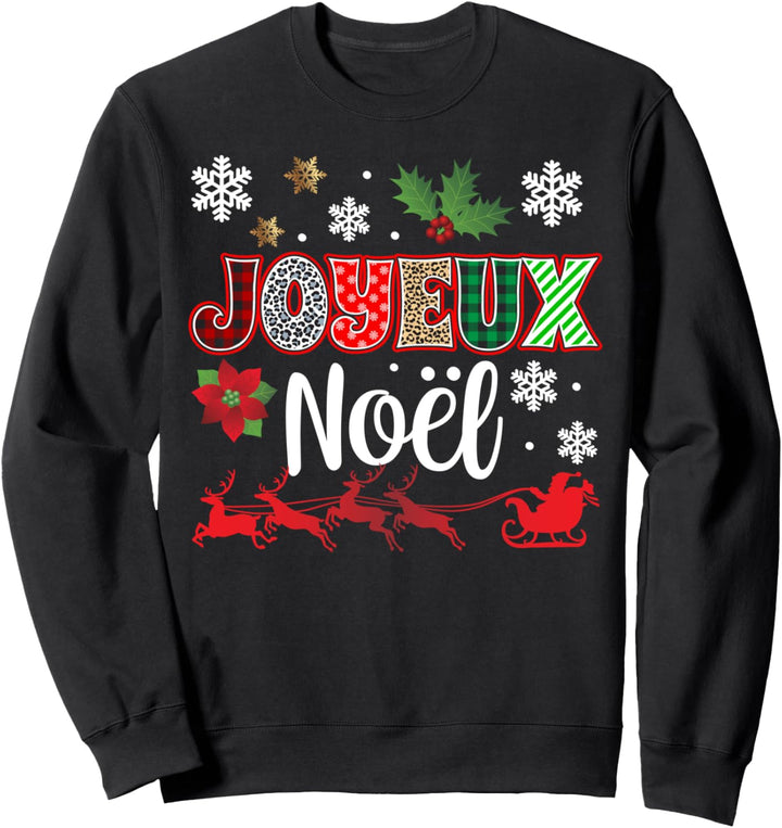 Joyeux Noël Lustig Frohe Weihnachten Familie Frankreich Sweatshirt