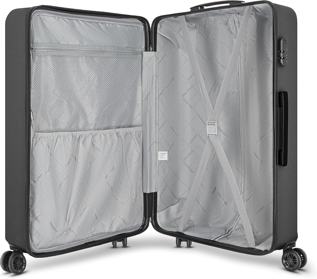 Worldpack New York 2.0 Koffer Trolley | Grosser Hartschalenkoffer mit Tragegriff, 4 Rollen, TSA Zahl