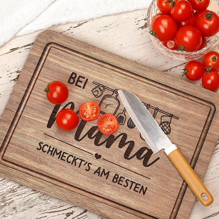 Mama Geschenk, Schneidebrett aus Holz Geburtstagsgeschenk für Mama, Holzschneidebrett aus Massiver A