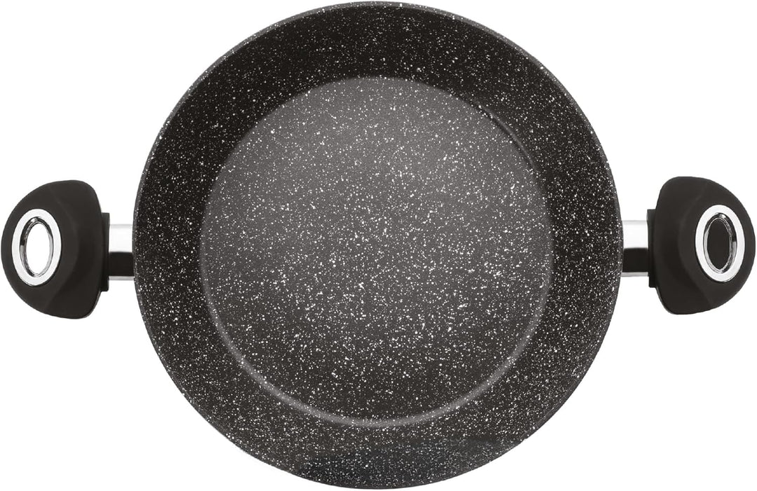 IBILI - Bratpfanne mit 2 Henkeln Natura, 28 cm, Aluminium, Anti-Haft-Beschichtung im Stein-Stil, gee