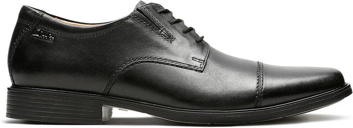 Clarks Herren Tilden Cap Derbys 39.5 EU Schwarzes Leder, 39.5 EU Schwarzes Leder