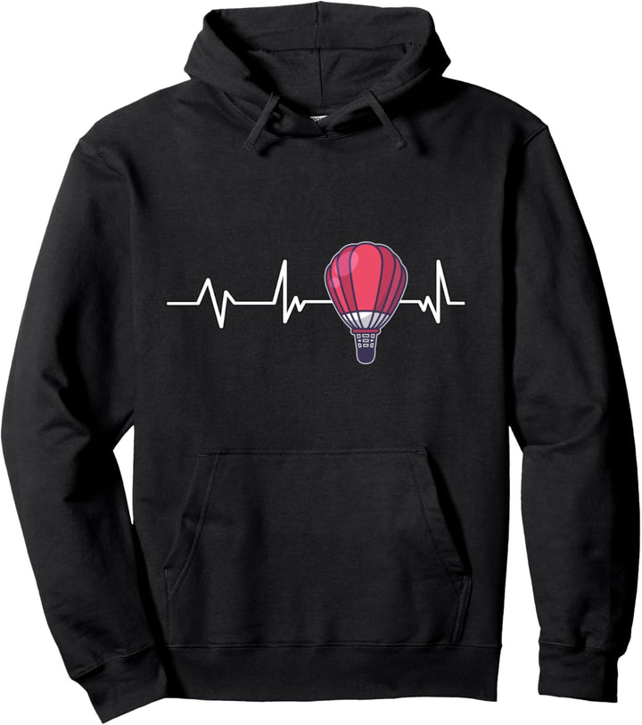 Heissluftballon Herzschlag Geschenk Heissluftballon Pullover Hoodie