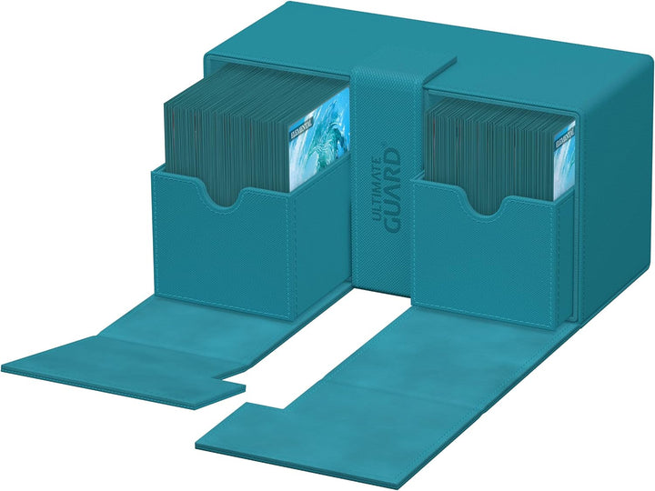 Ultimate Guard Twin Flip`n`Tray 200+ XenoSkin Monocolor Petrolblau, Petrolblau