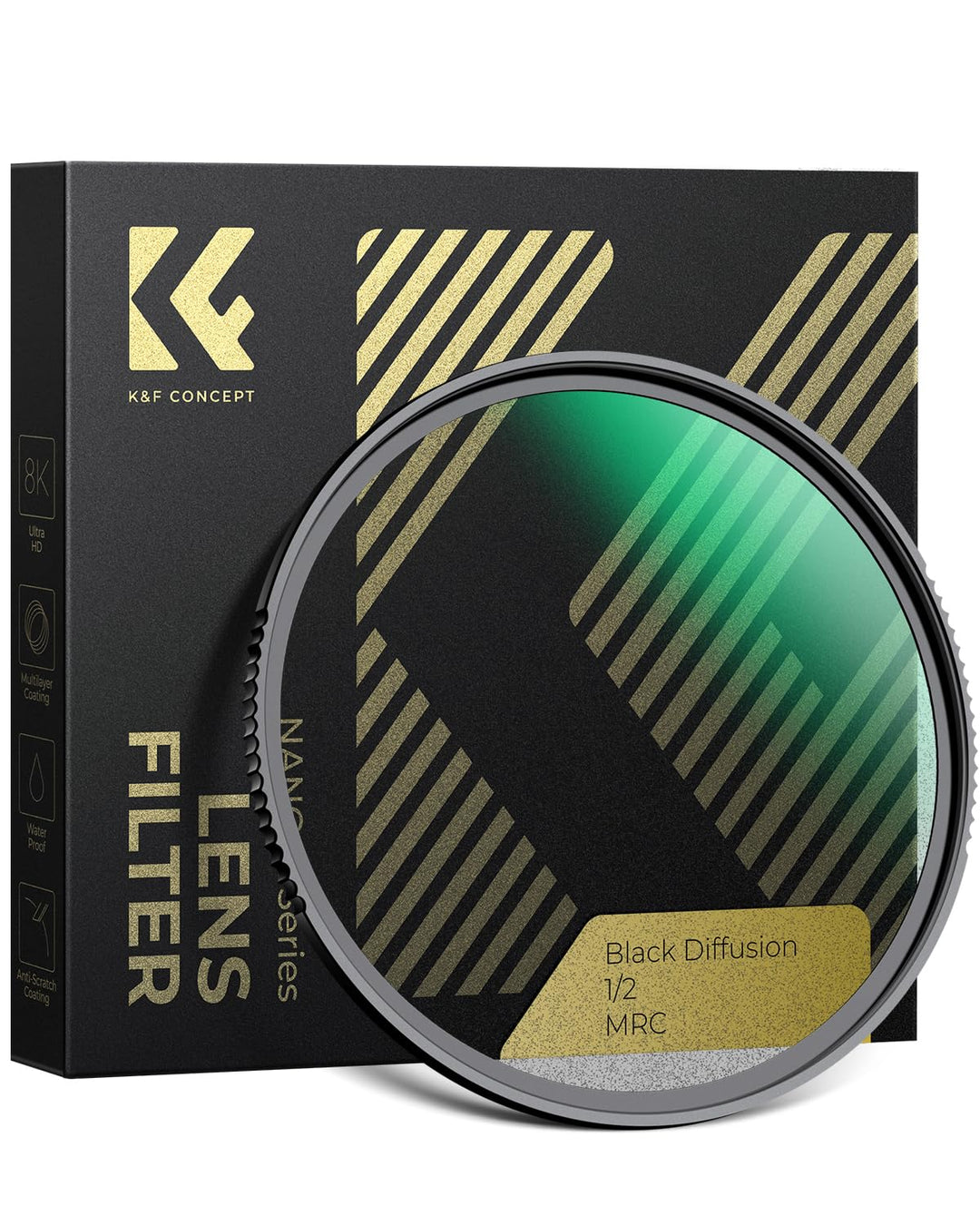 K&F Concept Nano-X Black-Mist 1/2 Filter 55mm Black Promist 1/2 Filter aus Optisches Glas mit 28-fac