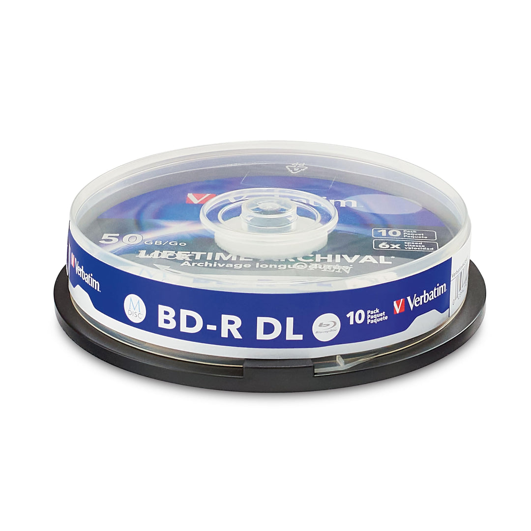 Verbatim 1x10 M-Disc BD-R BluRay 50GB 6X Speed Cakebox Printable