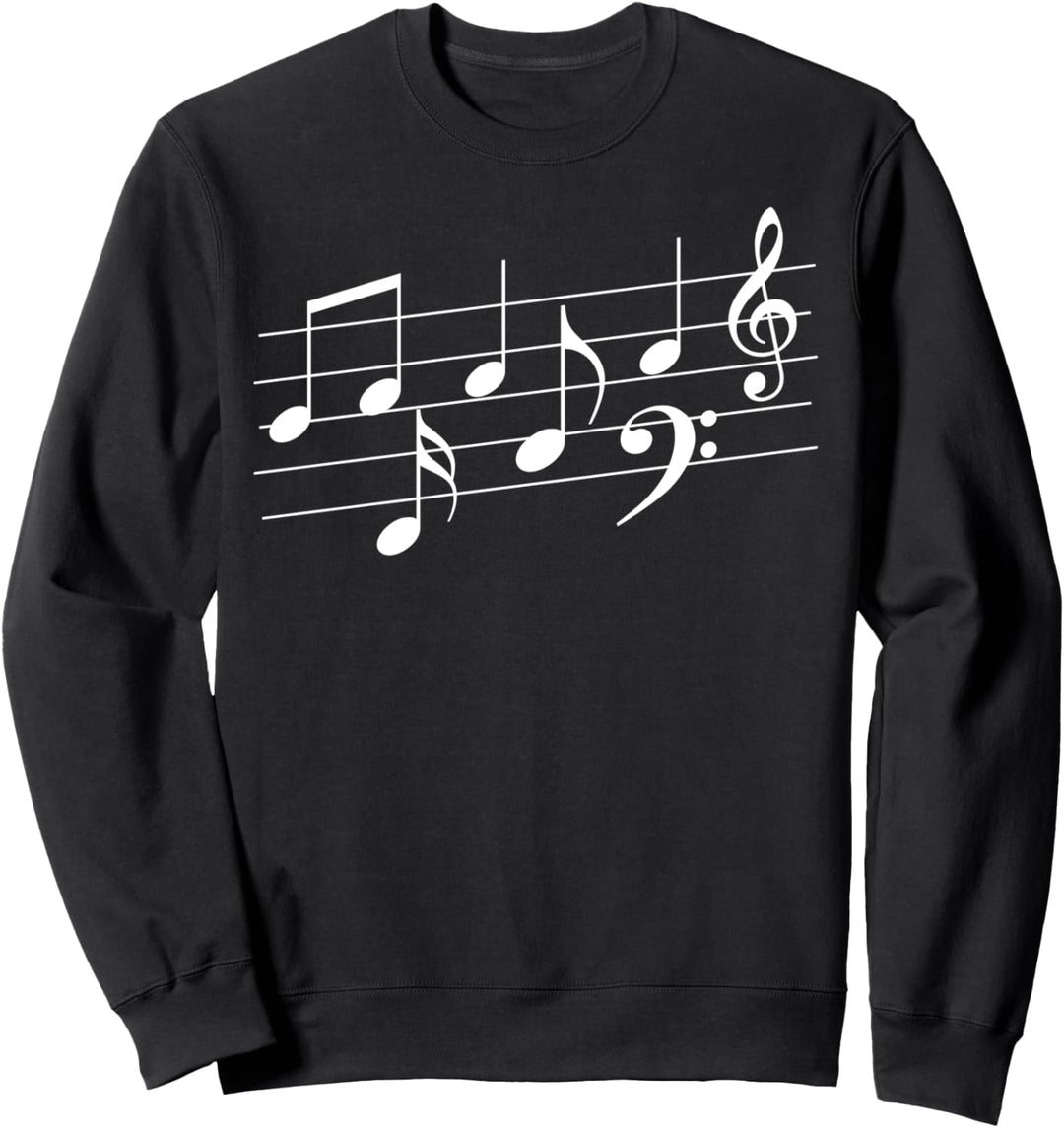 Musical Notes Instrument Key Treble Clef Pentagram Design Sweatshirt